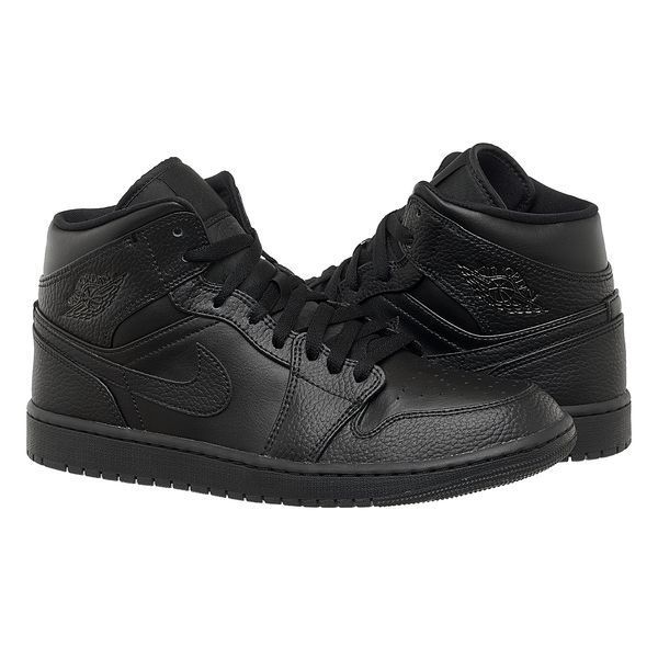 Кросівки чоловічі Jordan 1 Mid Triple Black (554724-091), 41, OFC, 40% - 50%, 1-2 дні