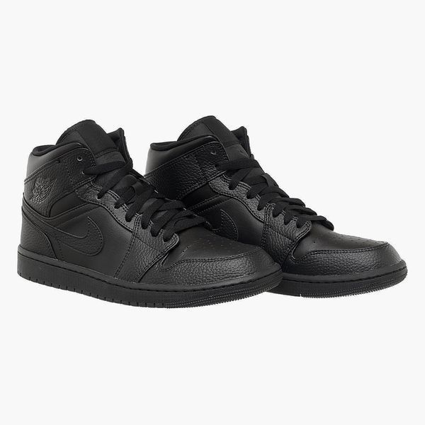 Кросівки чоловічі Jordan 1 Mid Triple Black (554724-091), 41, OFC, 40% - 50%, 1-2 дні
