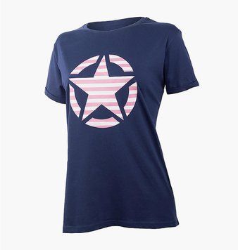 Футболка женская Jeep T-Shirt Oversize Star Striped Print Turn (O102613-A184), S, WHS, 20% - 30%, 1-2 дня