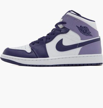Кроссовки детские Jordan Air 1 Mid White/Violet (DQ8423-515), 38.5, WHS, 10% - 20%, 1-2 дня