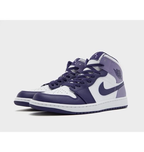 Кроссовки детские Jordan Air 1 Mid White/Violet (DQ8423-515), 38.5, WHS, 10% - 20%, 1-2 дня