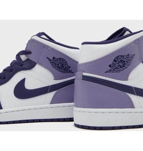Кроссовки детские Jordan Air 1 Mid White/Violet (DQ8423-515), 38.5, WHS, 10% - 20%, 1-2 дня