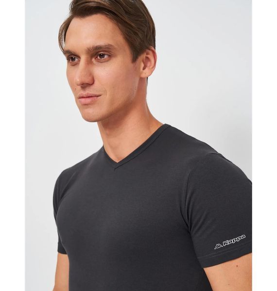 Футболка чоловіча Kappa T-Shirt Mezza Manica Scollo V (K1311-ANTRACITE), 2XL, WHS, < 10%, 1-2 дні