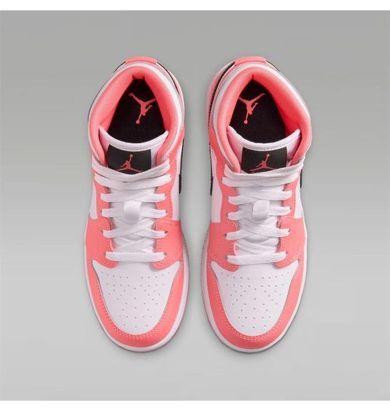 Кроссовки детские Jordan Air Jordan 1 Mid Big Kids Shoes Pink/White (DQ8423-602), 38.5, WHS, 1-2 дня