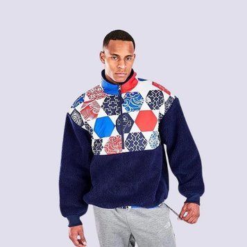Кофта чоловіча The North Face Printed Platte Sherpa &frac14; Zip (NF0A5IXI3H1), L, WHS, 10% - 20%, 1-2 дні