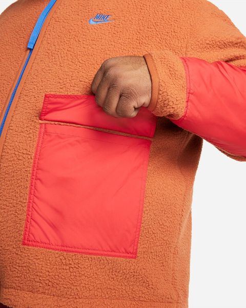 Куртка чоловіча Nike Mens Fleece Full-Zip Jacket Orange (DD5021-246), XL, WHS, 1-2 дні