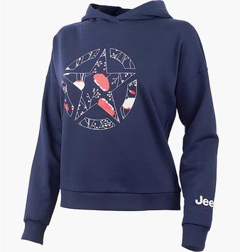 Кофта женские Jeep J Woman Hooded Cropped Sweatshirt Star Botanical Print J22w (O102607-A184), L, WHS, 20% - 30%, 1-2 дня