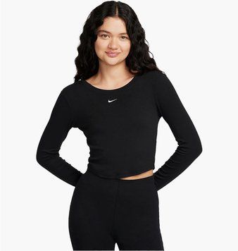 Кофта женские Nike Sportswear Chill Knit Tight Scoop-Back Long-Sleeve Mini-Rib Top Black (FN3661-010), M, WHS, 10% - 20%, 1-2 дня