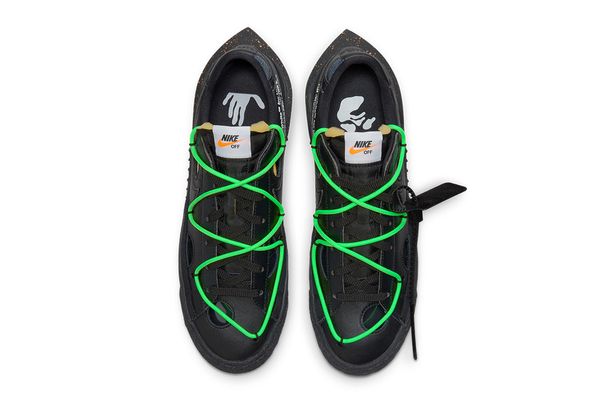 Кроссовки мужские Nike Blazer Low X Off-White™️ 'Black And Electro Green' (DH7863-001), 38.5, WHS, 10% - 20%, 1-2 дня