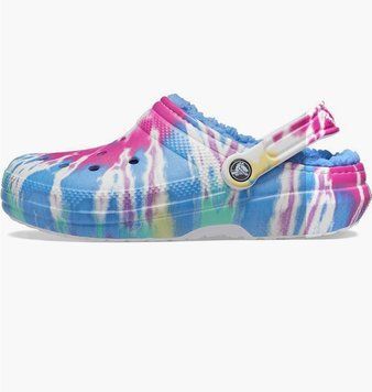 Тапочки унісекс Crocs Classic Lined Tie-Dye Clog Multi (206341-4SO), 37-38, WHS, < 10%, 1-2 дні