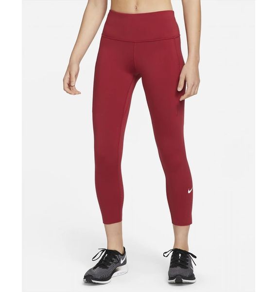 Лосіни жіночі Nike Womens Mid-Rise Crop Pocket Running Leggings Red Cn8043-615 (CN8043-615), M, WHS, 10% - 20%, 1-2 дні