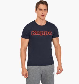 Футболка чоловіча Kappa T-Shirt Mezza Manica Girocollo Con Stampa Logo Pet (K1335-BLUNAVY), 2XL, WHS, < 10%, 1-2 дні