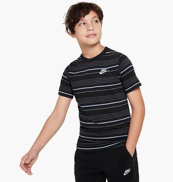 Футболка дитяча Nike Shirt K Nsw Tee Club Stripe, Black/Ashen Slate (FJ6348-011), M, WHS, < 10%, 1-2 дні