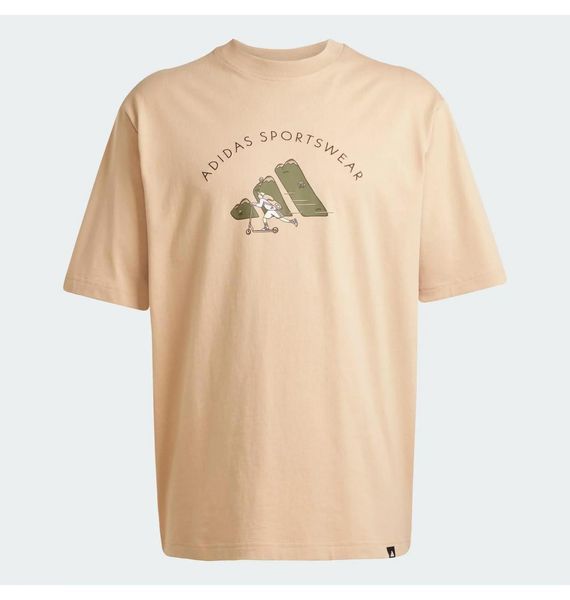 Футболка чоловіча Adidas Codes Doodle Scooter Graphic Beige (JJ3967), S, WHS, 1-2 дні