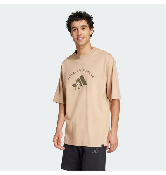 Футболка чоловіча Adidas Codes Doodle Scooter Graphic Beige (JJ3967), S, WHS, 1-2 дні