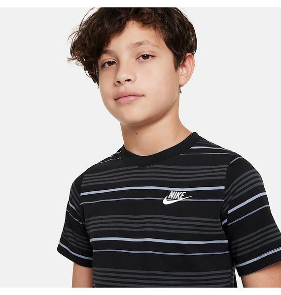 Футболка дитяча Nike Shirt K Nsw Tee Club Stripe, Black/Ashen Slate (FJ6348-011), M, WHS, < 10%, 1-2 дні