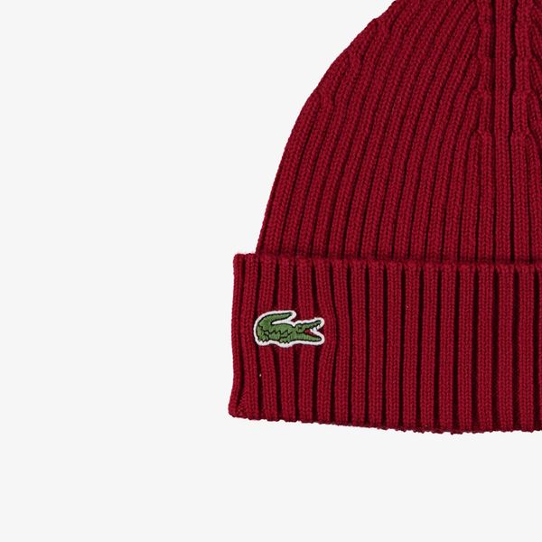 Шапка Lacoste Ribbed Wool Beanie (RB4162-476), One Size, WHS