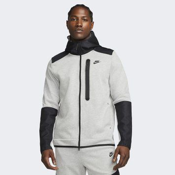 Кофта мужская Nike M Nk Tch Flc Overlay Fz (DR6165-063), L, WHS, 1-2 дня