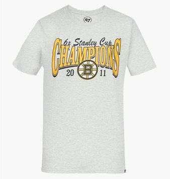 Футболка мужская 47 Brand Nhl Boston Bruins Backer White (619888CK-FS), L, WHS, 1-2 дня