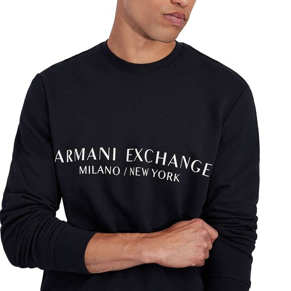 Кофта унисекс Armani Crew Neck Unisex Street Style Long Sleeves Plain Cotton Logo (8NZM88-ZJKRZ), L, WHS, 10% - 20%, 1-2 дня