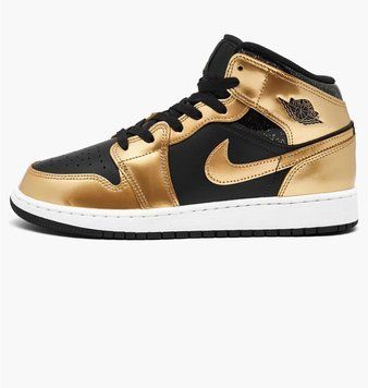 Кроссовки детские Jordan Air Jordan 1 Mid Se (Gs) Llic Gold Black (DR6967-071), 38, WHS, < 10%, 1-2 дня