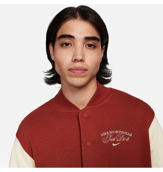 Бомбер мужской Nike Nsw Trend Varsity Jkt Flc Red (HF0676-832), M, WHS, 1-2 дня