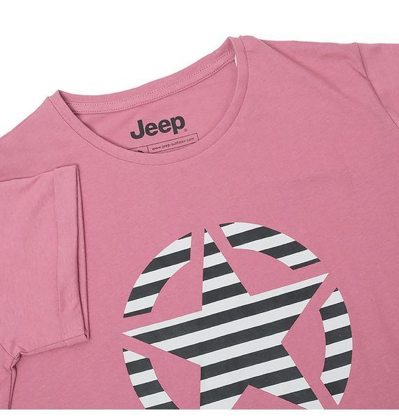 Футболка женская Jeep T-Shirt Oversize Star Striped Print Turn (O102613-P490), L, WHS, 20% - 30%, 1-2 дня
