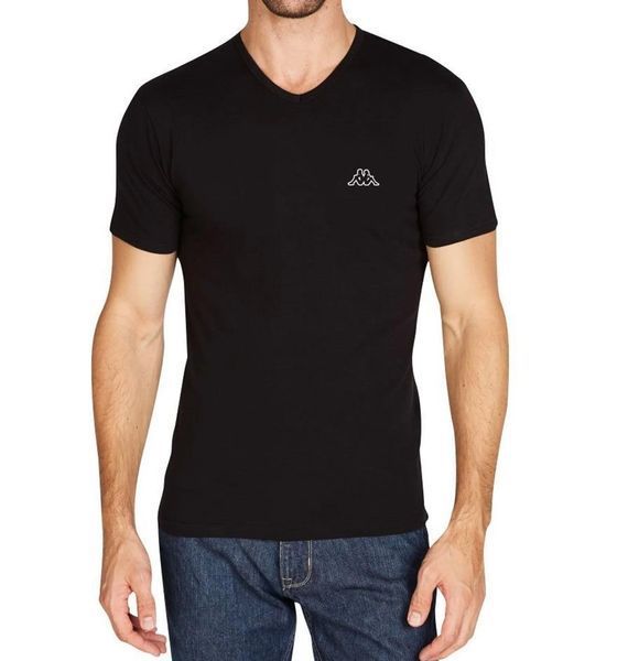 Футболка мужская Kappa T-Shirt Mezza Manica Scollo V (K1311-NERO), 2XL, WHS, < 10%, 1-2 дня