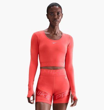 Кофта женские Nike Pro Womens Dri- Fit Cropped Long- Sleeve Top Red (HV9992-633), L-T, WHS, 40% - 50%, 1-2 дня
