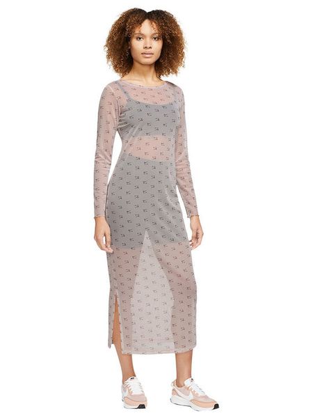 Nike Summer Evening Long Sleeve Midi Dress Gray Print (DV8249-292), L, WHS, 40% - 50%, 1-2 дні