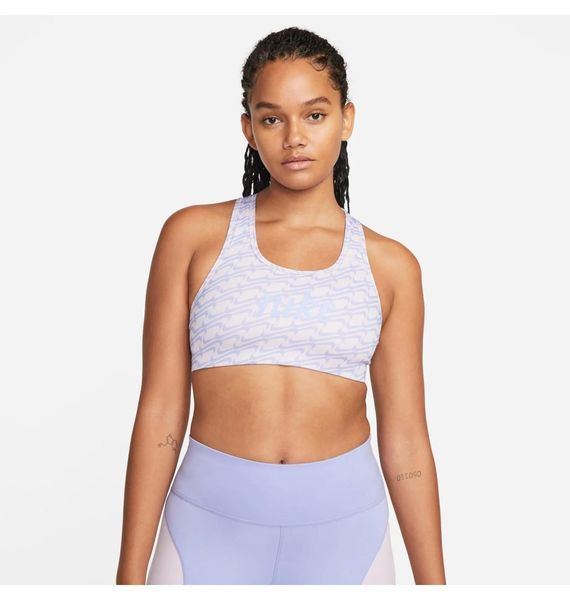 Спортивний топ жіночий Nike Swoosh Iconic Aop Violet (DQ5121-530), XS, WHS, 1-2 дні