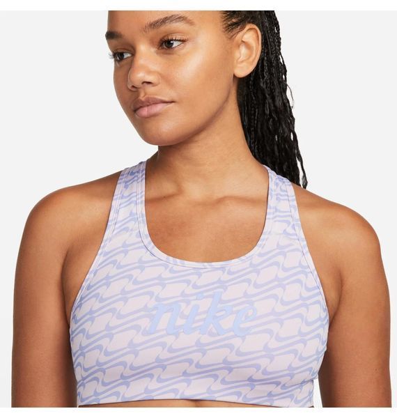 Спортивний топ жіночий Nike Swoosh Iconic Aop Violet (DQ5121-530), XS, WHS, 1-2 дні