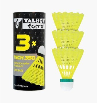 Волан для бадминтона Talbot Tech 350 Slow Yellow (479115), 3 UNITS, WHS, 1-2 дня