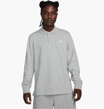 Кофта мужская Nike Club Longsleeve-Polo Grey (FQ3417-063), L, WHS, 10% - 20%, 1-2 дня