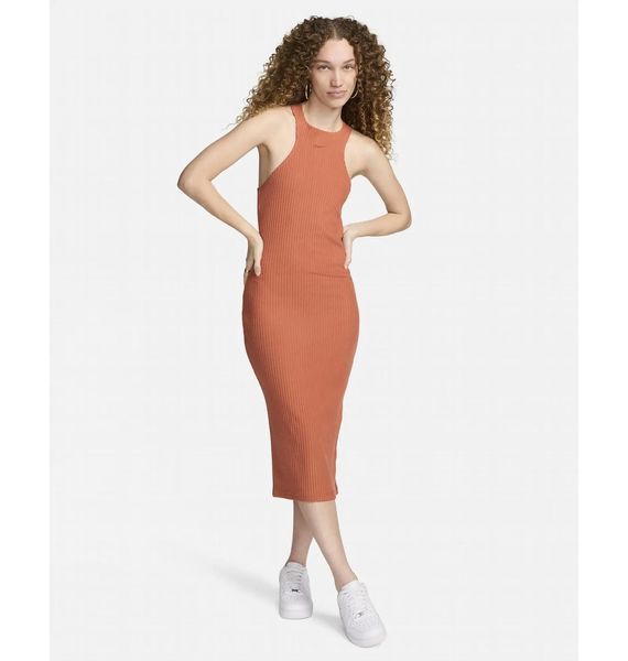 Плаття жіноче Nike Sportswear Chill Rib Slim Sleeveless Midi Dress Orange (FN3679-825), XS, WHS, 1-2 дні