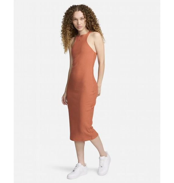 Плаття жіноче Nike Sportswear Chill Rib Slim Sleeveless Midi Dress Orange (FN3679-825), XS, WHS, 1-2 дні