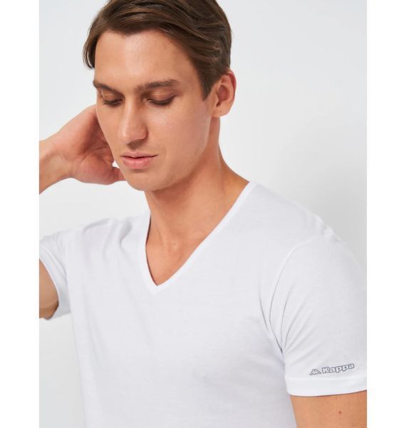 Футболка мужская Kappa T-Shirt Mezza Manica Scollo V (K1315-BIANCO), 2XL, WHS, < 10%, 1-2 дня