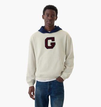Кофта мужская Gap Gap Varsity Logo Hoodie White (AA1-448), M, WHS, 1-2 дня