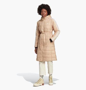 Куртка женская Adidas Hooded Premium Long Slim Jacket Beige Hk5252 (HK5252), S, WHS, 1-2 дня