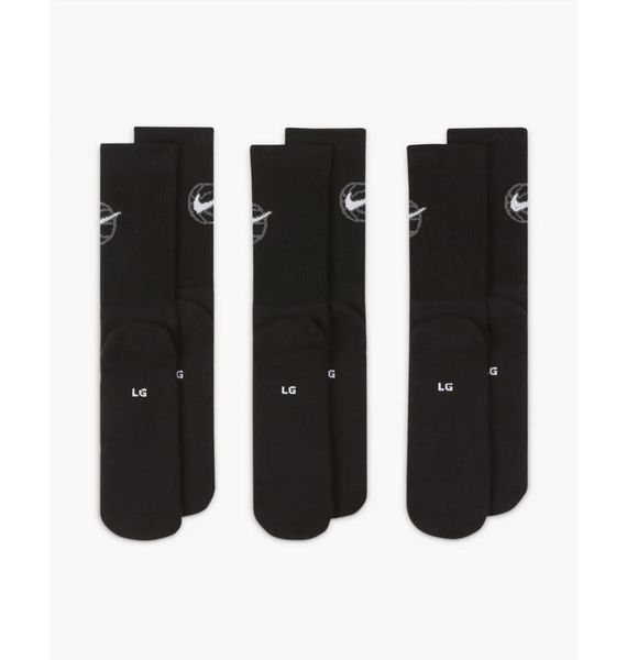 Шкарпетки Nike U Nk Crew Everyday Bball 3Pr (DA2123-010), 34-38, WHS, 40% - 50%, 1-2 дні