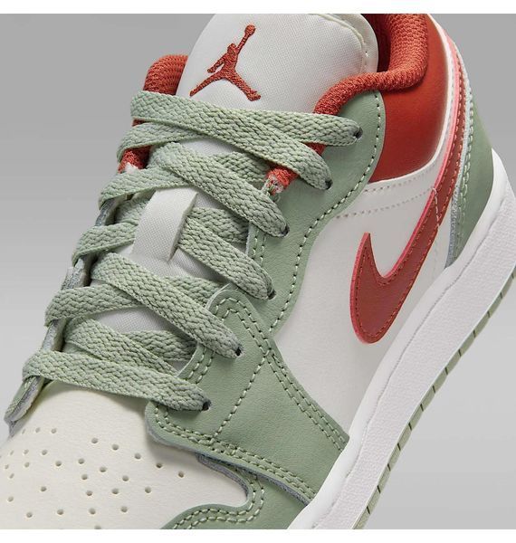 Кроссовки детские Jordan 1 Low Gs Sail Jade Horizon Green/White (553560-133), 38.5, WHS, 10% - 20%, 1-2 дня