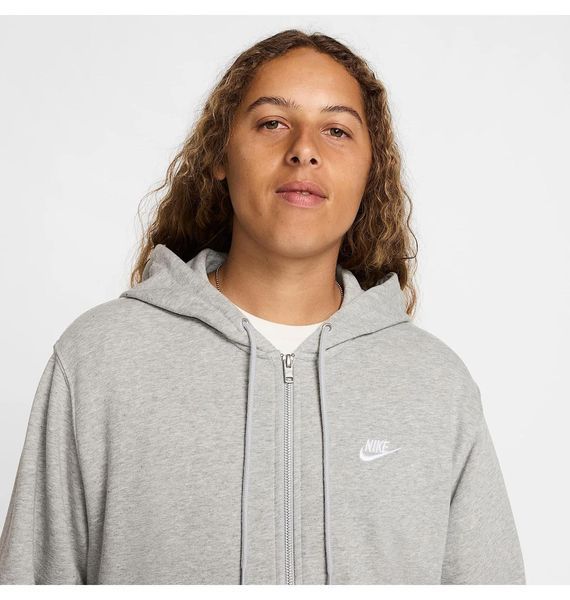 Кофта чоловіча Nike Nk Club Ft Fleece Full-Zip Grey (FN3884-063), XL, WHS, 20% - 30%, 1-2 дні