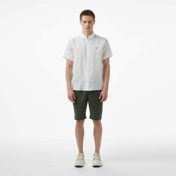 Футболка чоловіча Lacoste Short Sleeve Linen Shirt White (CH5699T001), 41, WHS, 40% - 50%, 1-2 дні