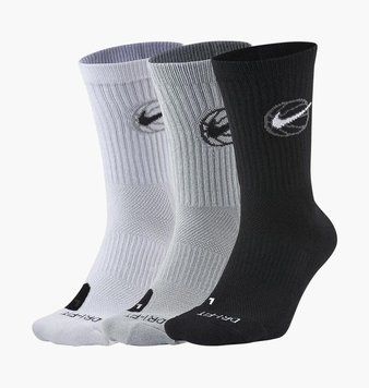Носки Nike U Nk Crew Everyday Bball 3Pr (DA2123-902), 46-50, WHS, 20% - 30%, 1-2 дня