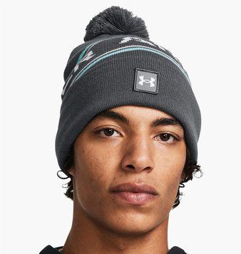 Шапка Under Armour Mens Halftime Pom Beanie Grey (1379985-012), One Size, WHS, < 10%, 1-2 дня