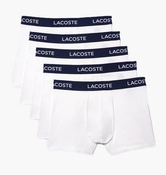 Трусы-боксерки мужские Lacoste Stretch Cotton Boxer Briefs (5 ) White -031 (6H6521-51), XL, WHS, 10% - 20%, 1-2 дня