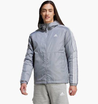 Куртка чоловіча Adidas Essentials 3-Stripes Insulated Hooded Grey (IX8897), S, WHS, 10% - 20%, 1-2 дні