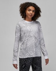 Кофта женские Jordan Flight Women's Printed Long-Sleeve T-Shirt (DV1426-100), XS, OFC, 20% - 30%, 1-2 дня
