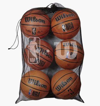Сетка для настольного тенниса Wilson Nba 6 Ball Mesh Carry Bag Black (WTBA70030), One Size, WHS, 1-2 дня