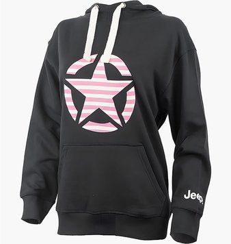 Кофта унісекс Jeep Hooded Oversize Sweatshirt Star Striped Print Black (O102608-B000), L, WHS, 20% - 30%, 1-2 дні